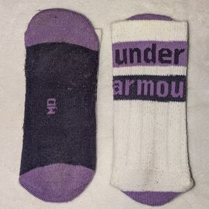 Under Armour Athletic Socks in Purple and White